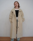 Curve sleeve raglan trench coat