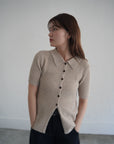 Bouclé knit polo