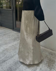 Satin wrinkle processing skirt