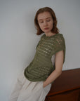 Openwork knit top