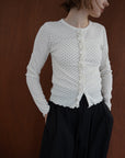 Dot frill cardigan