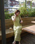 Slab flannel knit one-piece
