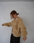 Low Gauge Texture Zip Cardigan