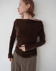 【予約販売】10月上旬-発送 Unbalance gather sier velours tops