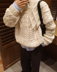 Asymmetric cable knit