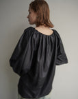 Leather like off shoulder top