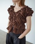 Shirring puff volume tops