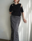 Cross design half sleeve knit