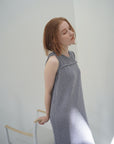 Slab flannel knit one-piece