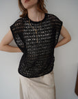 Openwork knit top