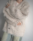 Shaggy mohair cardigan