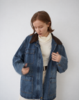 Corduroy Collar Two-Tone Jacket