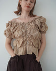 Shirring puff volume tops