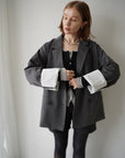 Turn up cuffs tailor jacket