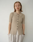Bouclé knit polo