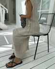 Flannel knit one-piece