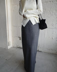 Wool soft long skirt