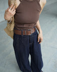 Double strap American sleeve tank