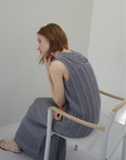 Slab flannel knit one-piece