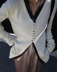 【再入荷】Vneck button lib cardigan