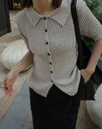 Bouclé knit polo