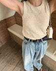 Back open knit tops