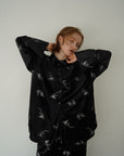 Velours flower pattern Shirt