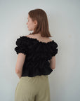 Shirring puff volume tops