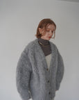 Shaggy mohair cardigan