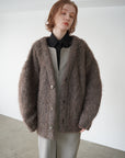 Shaggy mohair cardigan
