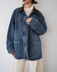 Corduroy Collar Two-Tone Jacket