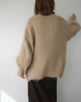 Shaggy mohair long cardigan