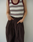 Bi-color boarder tank top