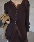 【再入荷】Vneck button lib cardigan