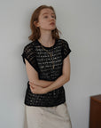 Openwork knit top