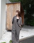 V neck jump suit
