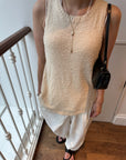 Back open knit tops