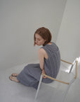 Slab flannel knit one-piece