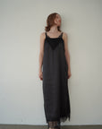 Race satin camisole one-piece