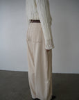 Belt curve denim pants
