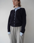 Shirt docking knit cardigan