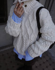 Asymmetric cable knit