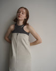 Denim bear zip one-piece