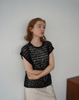 Openwork knit top