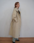 Curve sleeve raglan trench coat