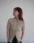 Bouclé knit polo