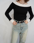 Lib off shoulder layered top
