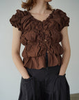 Shirring puff volume tops