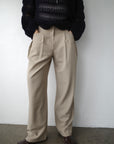 Side pleats slacks pants