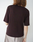 Front button half sleeve top